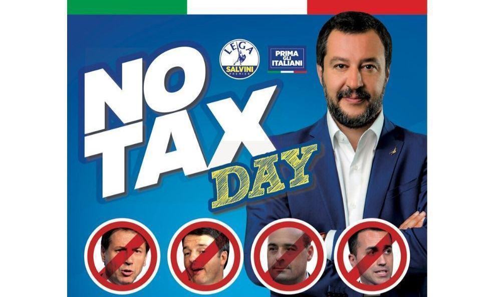 La Lega di Matteo Salvini lancia il "No tax day", sabato 14 dicembre