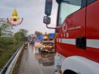 Incidente stradale all’uscita della Foligno Ancona SS77, un ferito