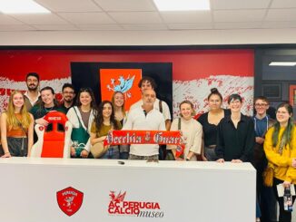 Studenti americani in visita al museo del Perugia Calcio
